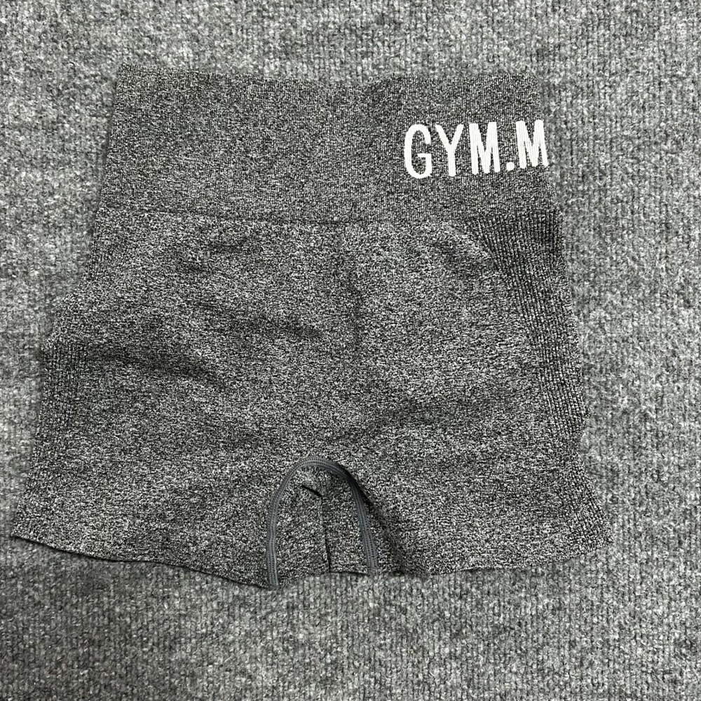 Gym Minute Shorts Womens Size S Grey Marl High Waisted Seamless Scrunch Butt Gym